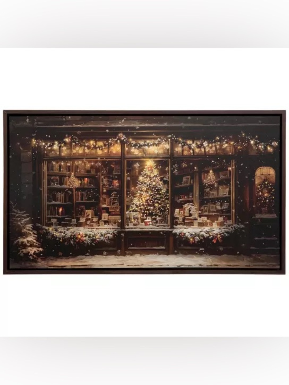 Light Up Christmas Bookstore Framed Wall Decor
